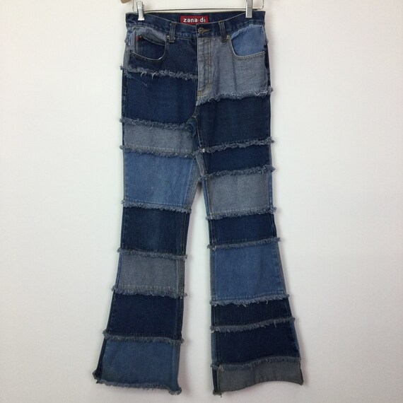Rare Vintage 1990’s Zana Di Patchwork Denim Flares