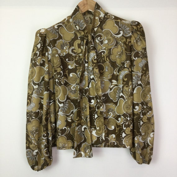 Vintage 1970’s Brown Psychedelic Blouse