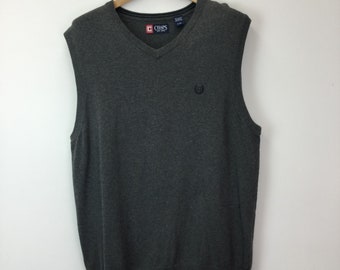Vintage Slate Grey Chaps Sweater Vest 