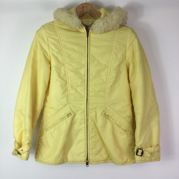 Vintage 70s White Stag Yellow Hooded Ski Jacket