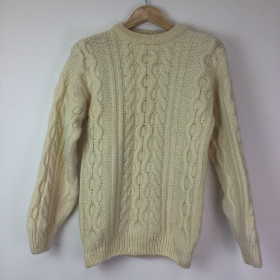 Vintage Suantrai Cream Aran Cable Knit Jumper