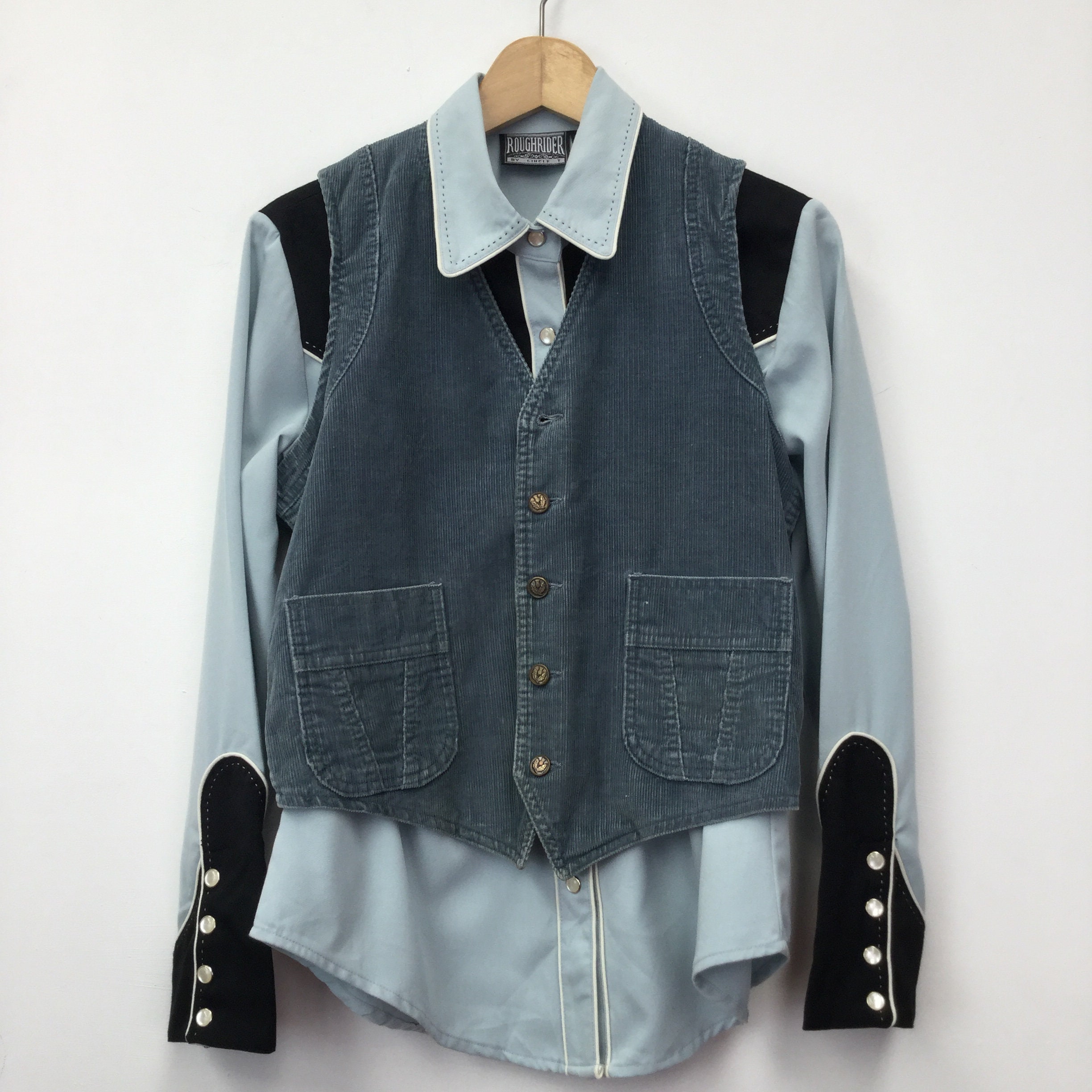 Image of Vintage Cowboy Costume Shirt & Waistcoat