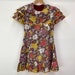 Vintage 1960s Flower Power Nak Stoffe Mini Dress - Small