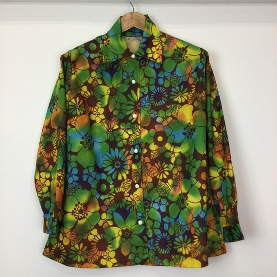 Vintage 1960’s Psychedelic Flower Power Blouse