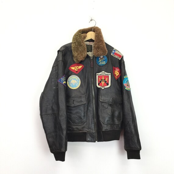 Vintage Avirex G1 Leather Aviator Flight Jacket