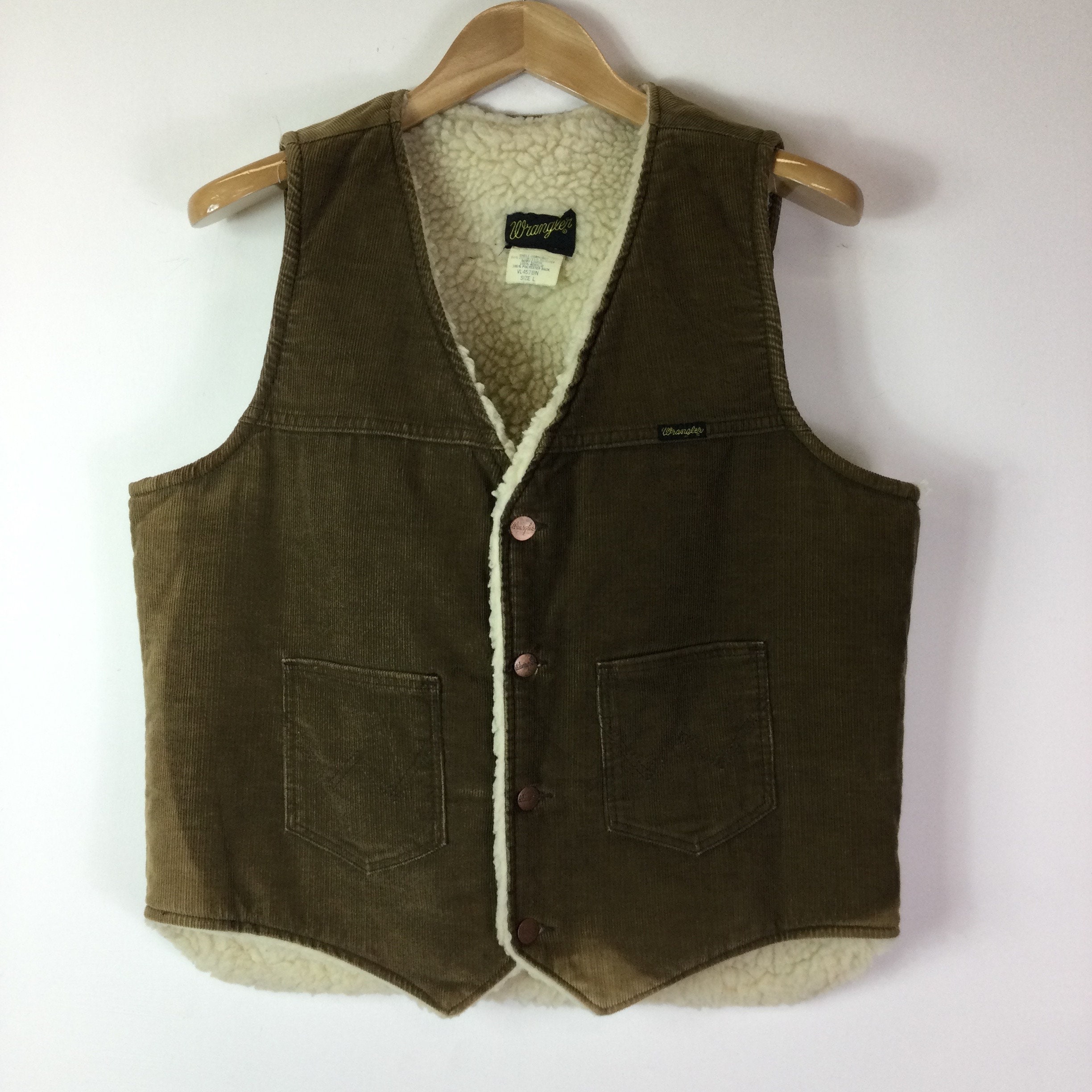 Image of Vintage 1970S Wrangler Sherpa Corduroy Gilet