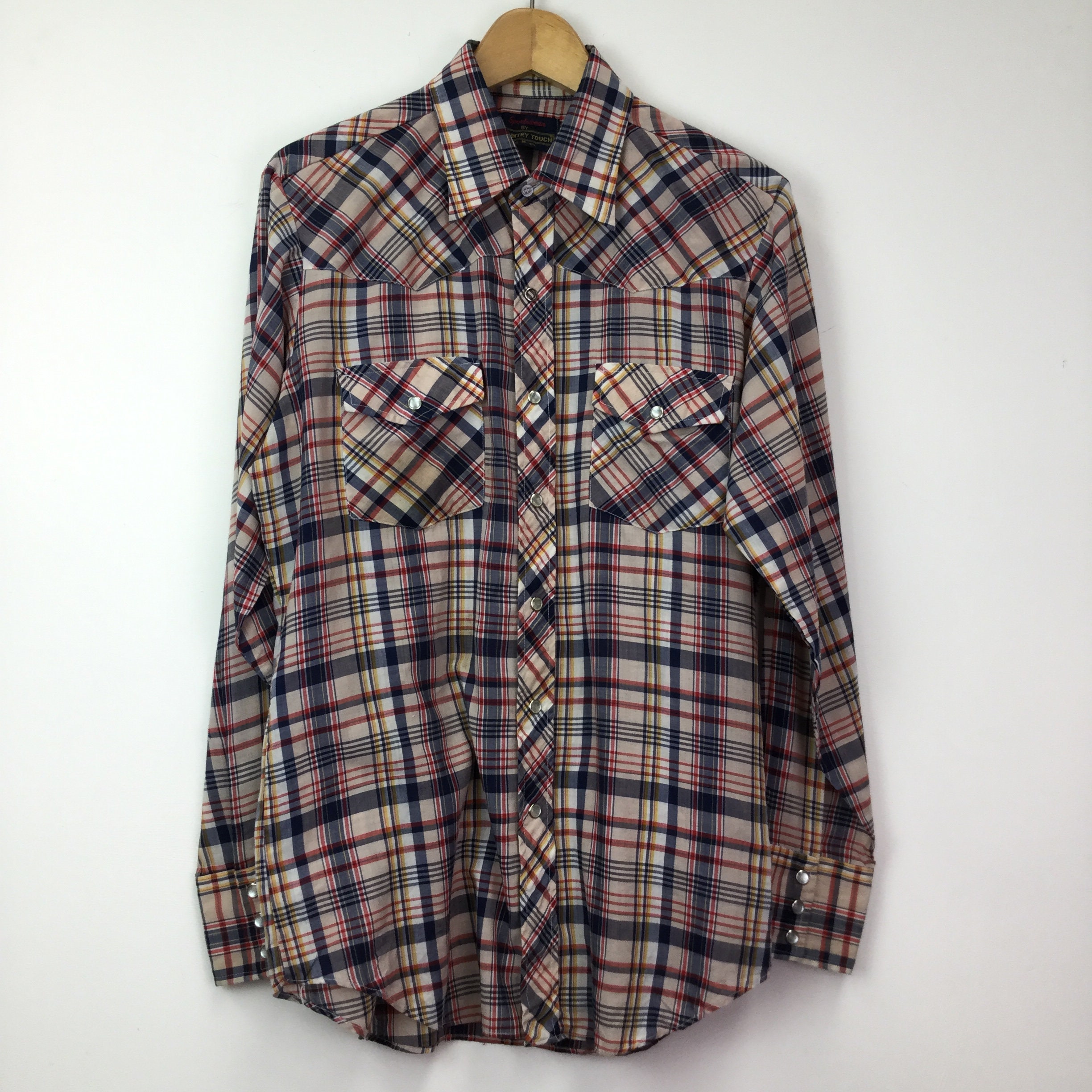 Image of Vintage Country Touch Plaid Western Shirt