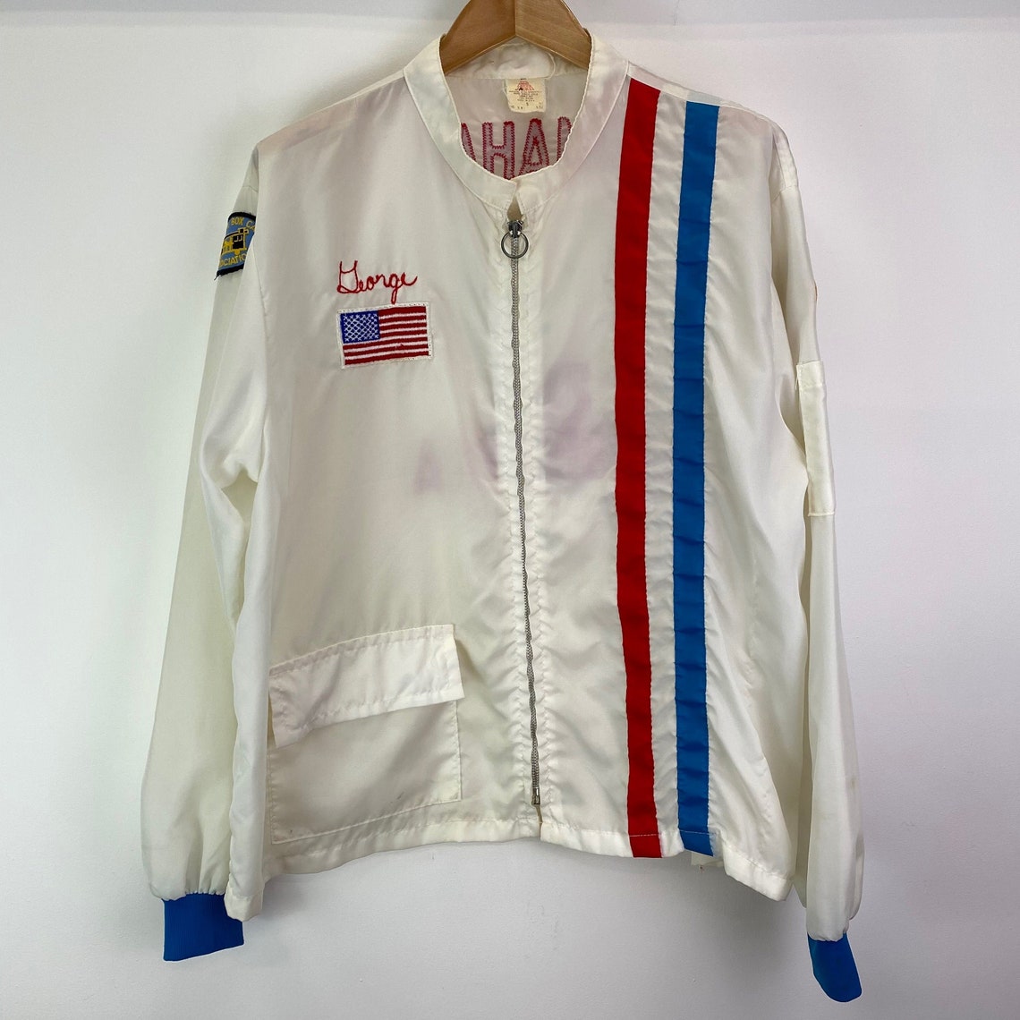 Vintage 1970s White & Blue Great Lakes Nebraska Racing Jacket | Etsy
