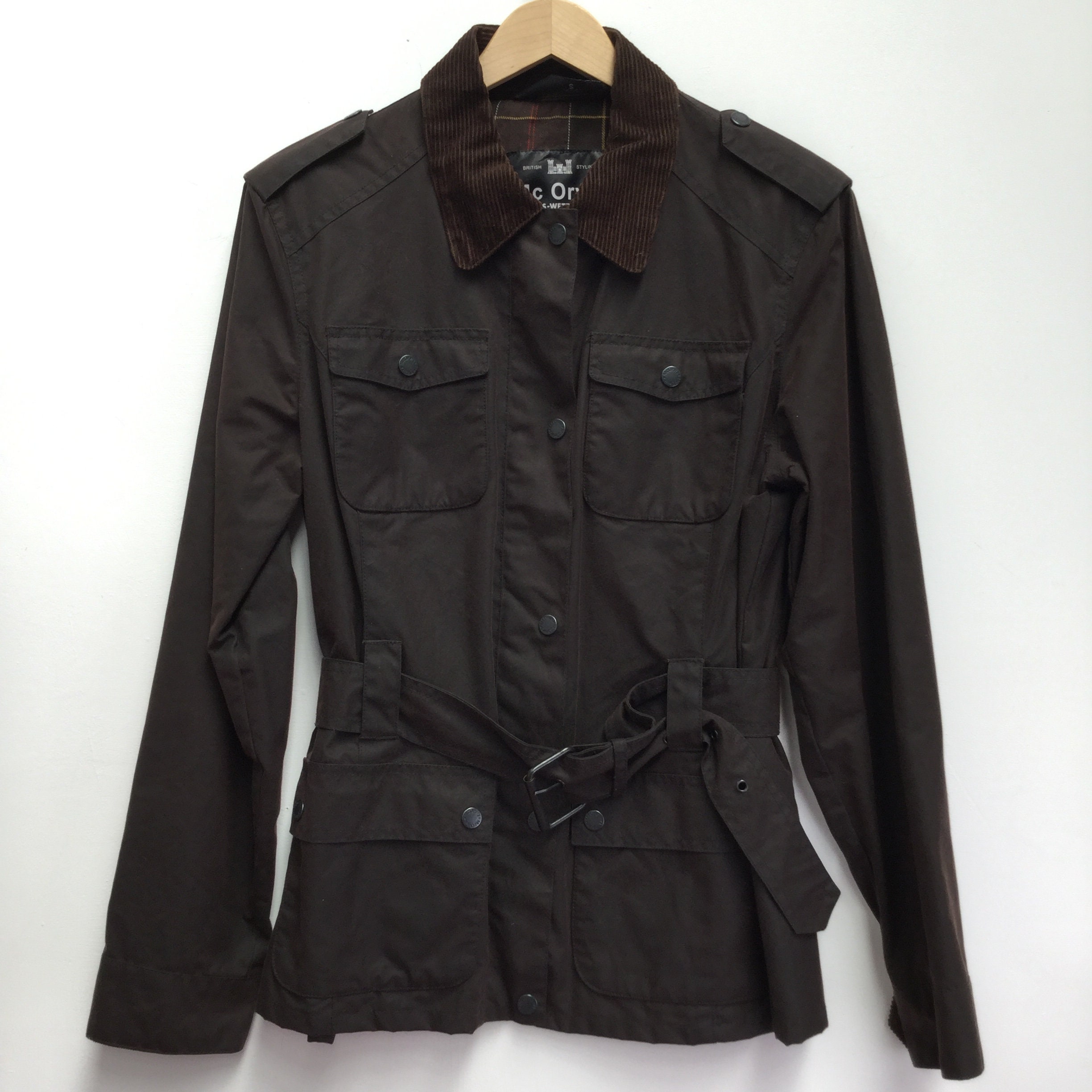 Image of Vintage Mcorvis Brown Belted Wax Jacket