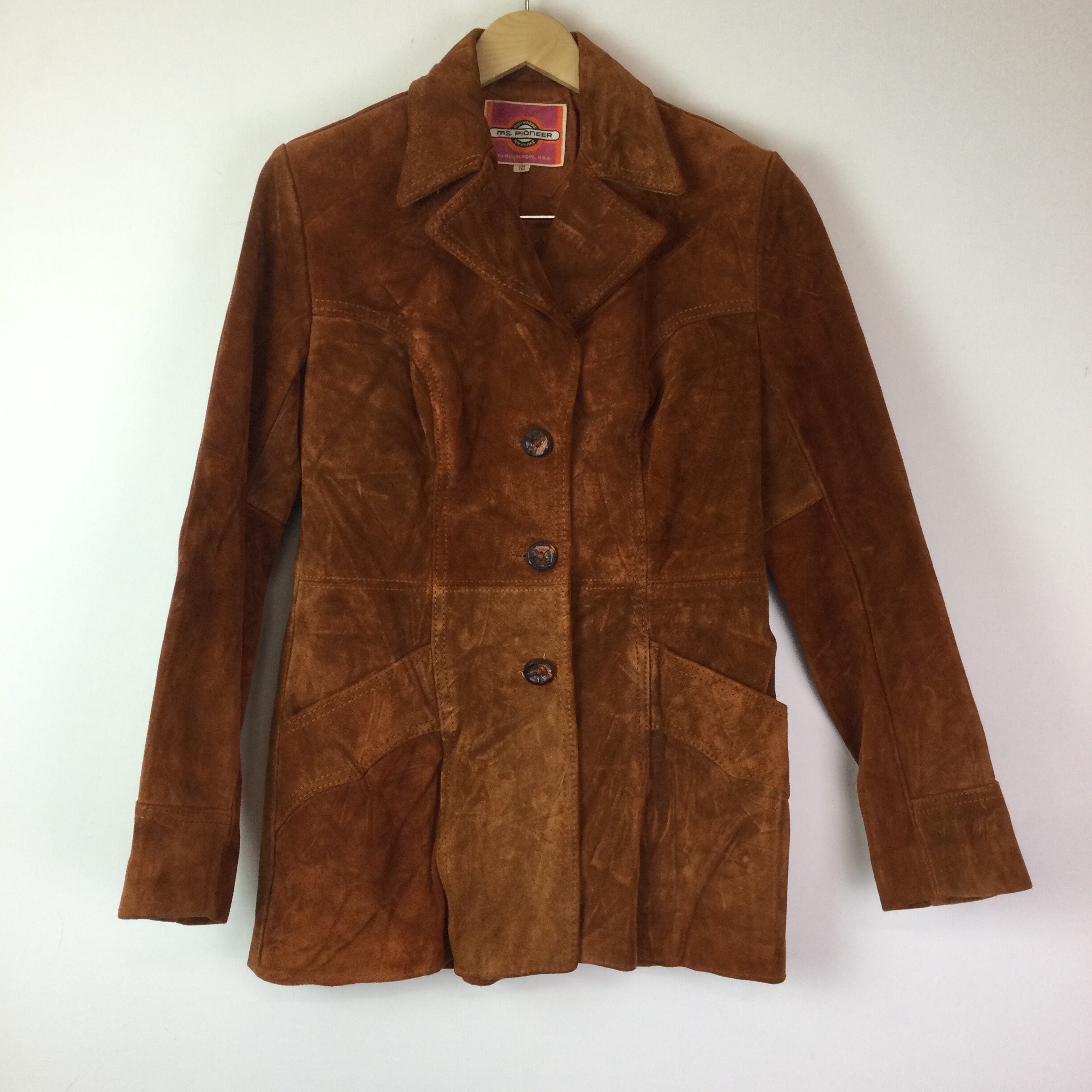 Image of Vintage S Ms Pioneer Burnt Orange Suede Jacket