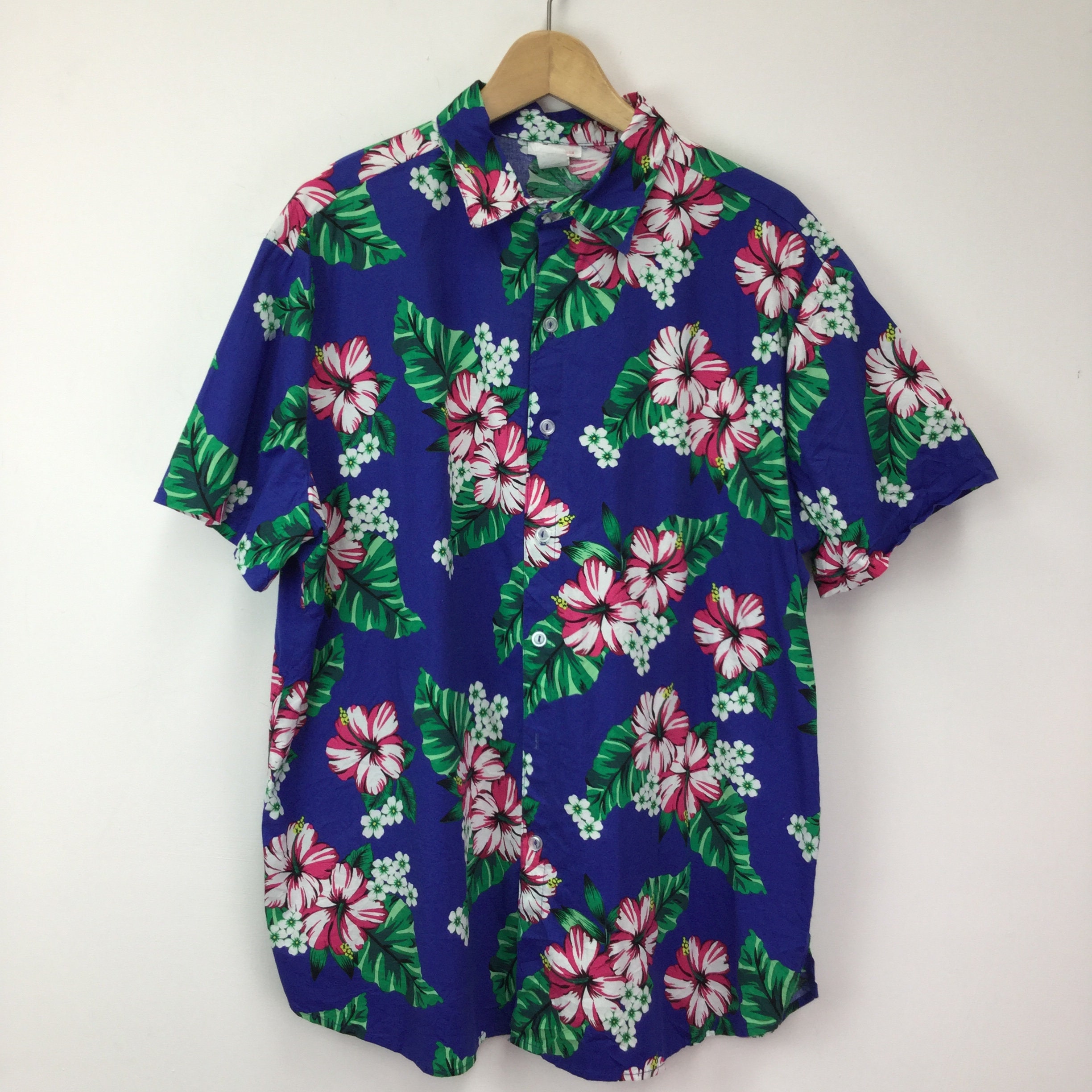 Image of Vintage Hawaiian Pink Hibiscus Shirt