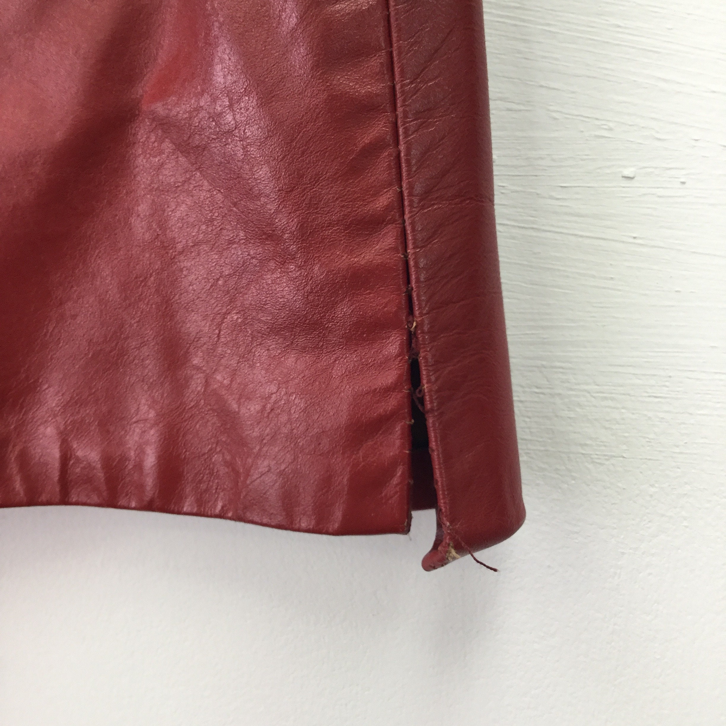 Vintage Red Pleather Mini Skirt | Etsy