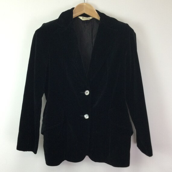 Vintage 1970s Koret of California Black Velvet Bla