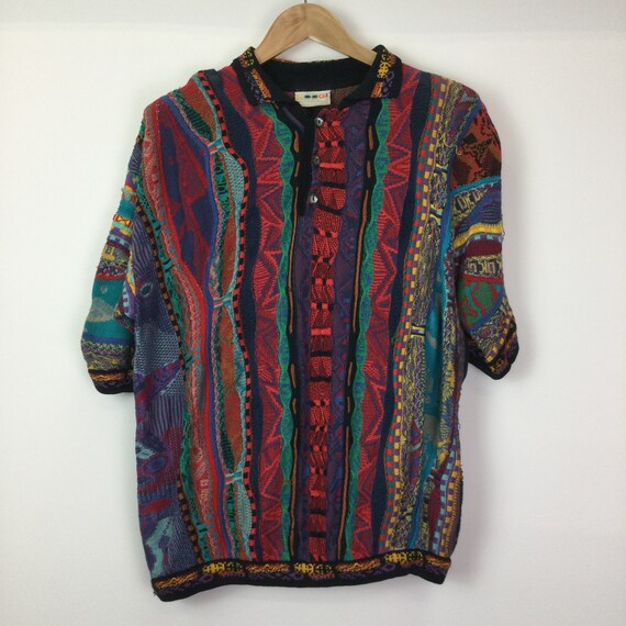 Vintage COOGI Multicoloured Faces Polo Shirt