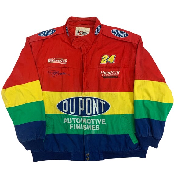 Vintage Chase Authentics Jeff Gordon Nascar Dupont Rainbow Racing Jacket XL