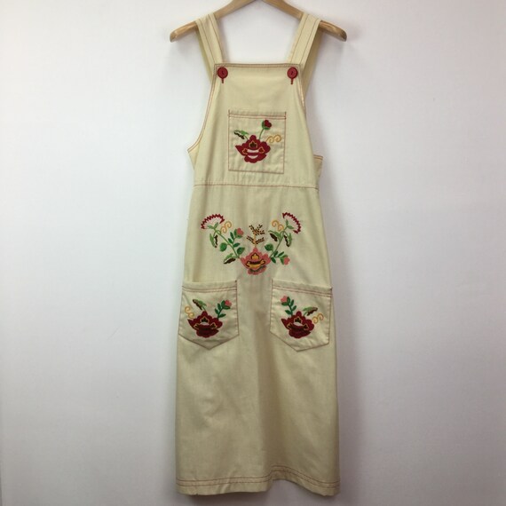 Vintage 1970’s Folk Art Embroidered Pinafore