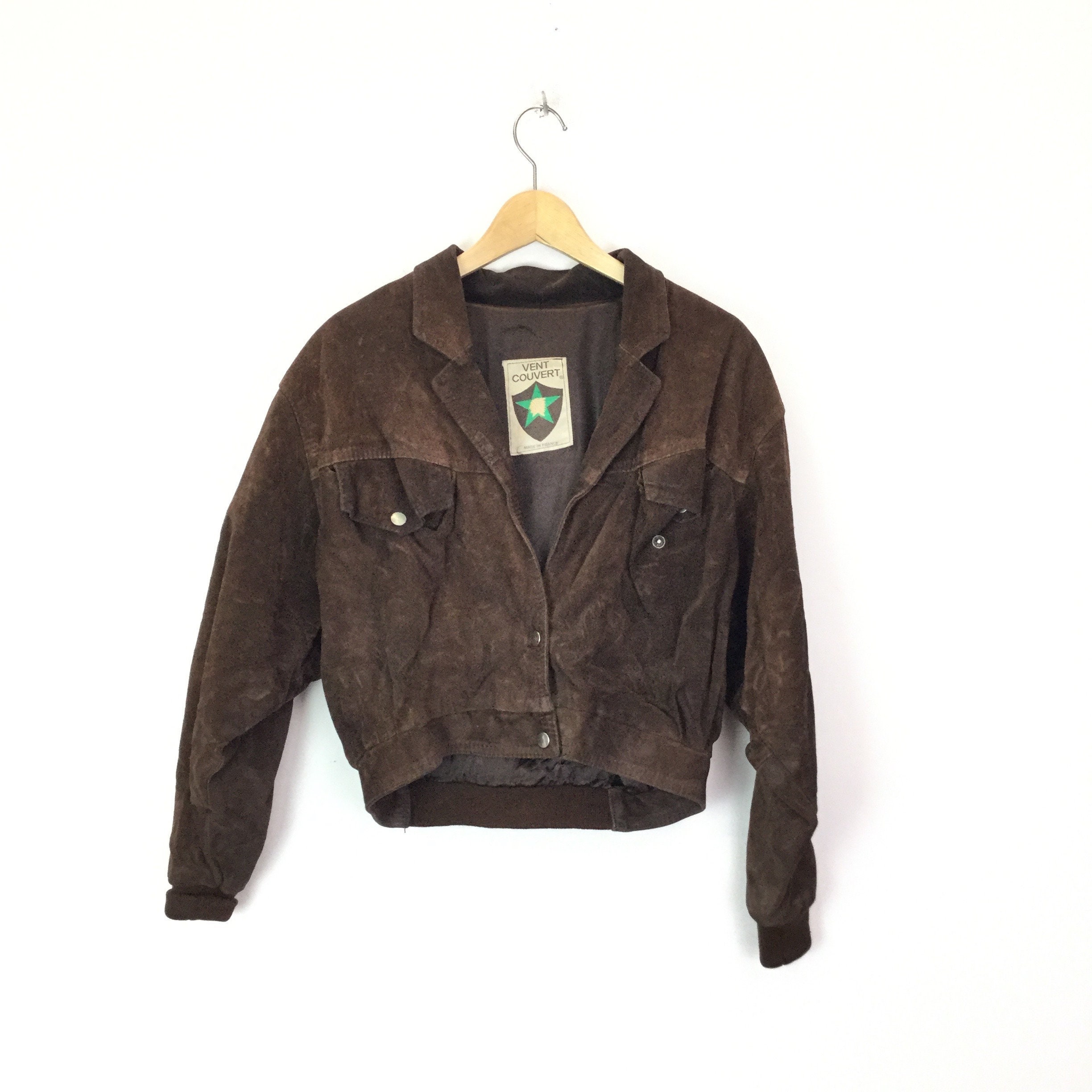 Image of Vintage Cropped Suede Jacket