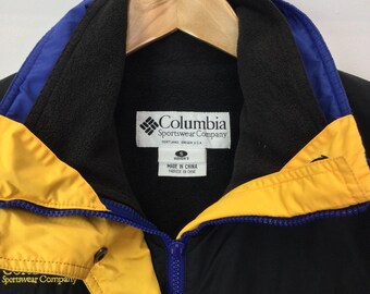 Blue and yellow columbia jacket shop