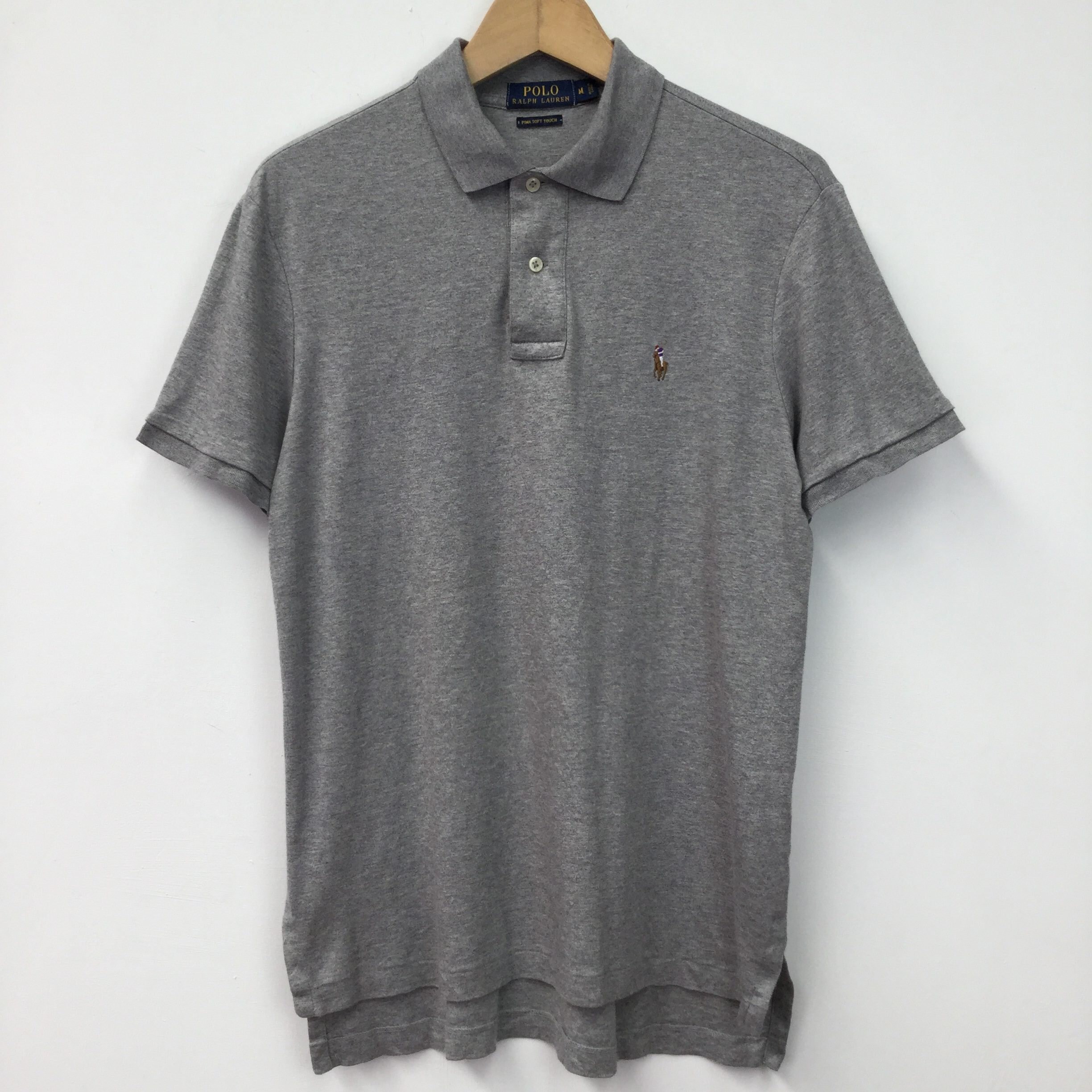 Image of Vintage Ralph Lauren Grey Marl Polo T-Shirt