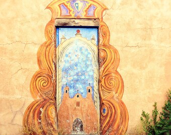 Colorful Door in Santa Fe New Mexico large wall print photograph