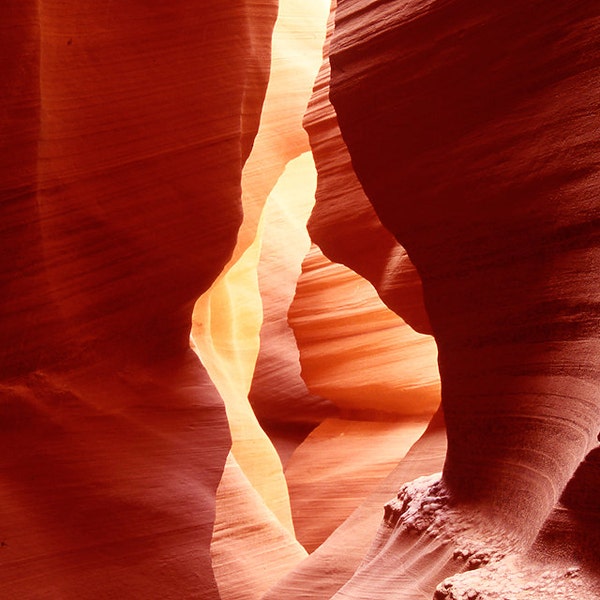 Southwest landscape photo, slot canyon, Arizona, orange, red, ochre, large print, nature photograph