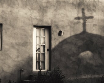 New Mexico photograph, Chimayo photo, Shadows, Spiritual Photo, Black and white, Santuario de Chimayo