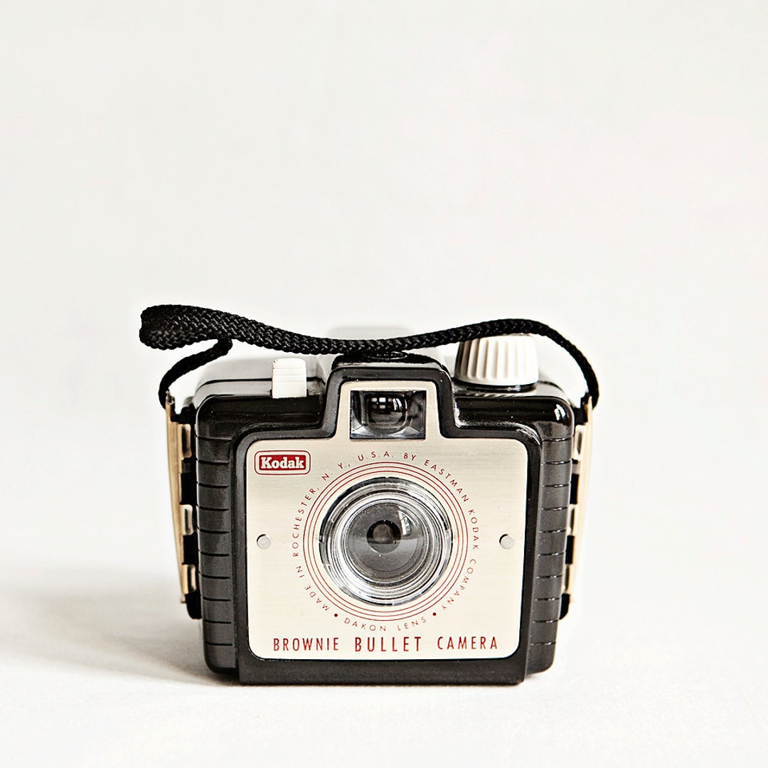 Vintage Kodak Brownie Bullet Camera Photograph, Brown, Gold, Red, Large