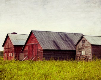 Red Barn Photograph, Farm Photograph, Rural Barns, Country Photo