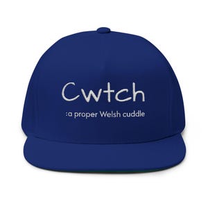 Cwtch embroidered flat bill cap | Welsh cuddle snapback