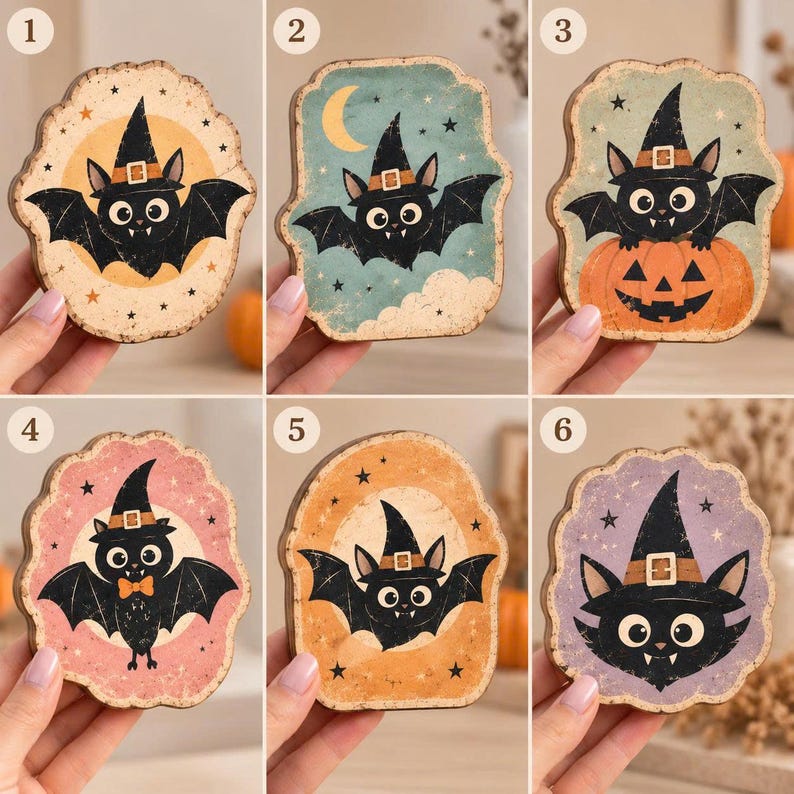 Blocs de construction en bois représentant des animaux d'Halloween, une ...
