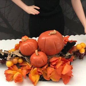 Miniature Table Centerpiece for Fall 1:6 Scale for 11 inch Fashion Dolls, Blythe Miniature Fall Diorama