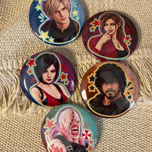 Resident Evil speldje, 58 mm, geïllustreerde fanart-personagebadge