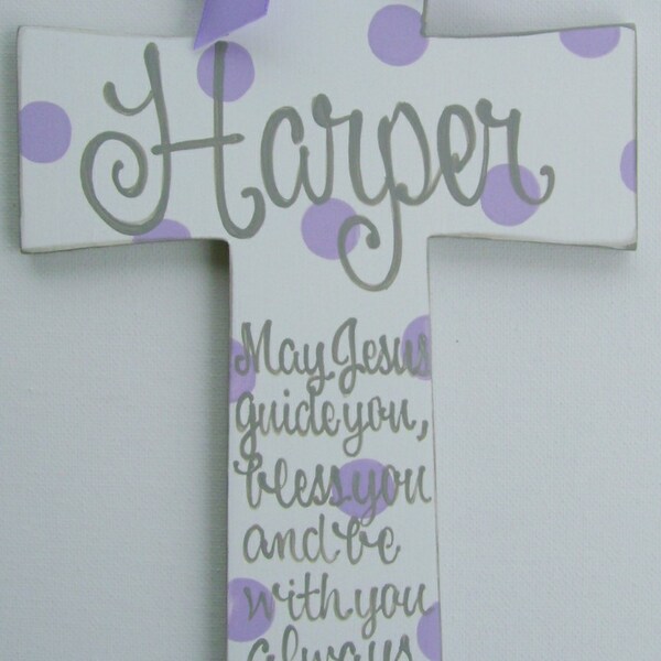 Painted wall cross baptism cross baptism gift godchild christening childs cross childs baptism