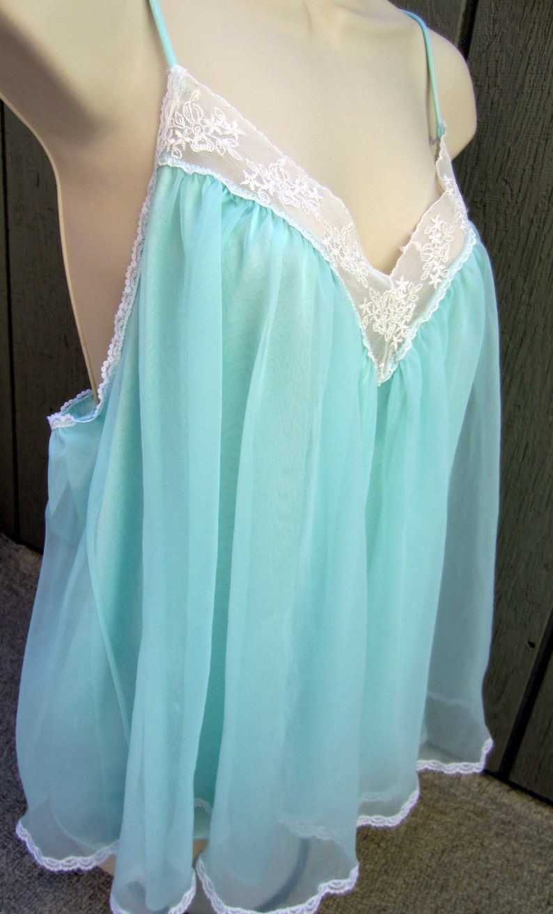 Vintage Chiffon Babydoll Nightgown Lingerie Teddy Pajamas Etsy