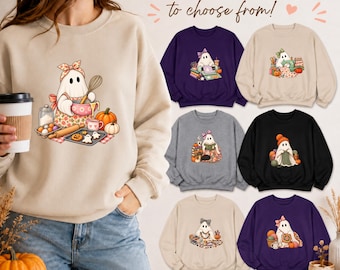 Sweat-shirt fantôme Hobby | Crochet, tricot, couture, pâtisserie, lecture, plantes, Halloween