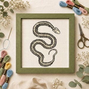 Pixel Snake Skeleton Anatomical Counted Cross Stitch Pattern PDF
