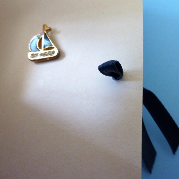 Pin, Lapel Pin, Brooch depicting a tiny sail boat… - image 9