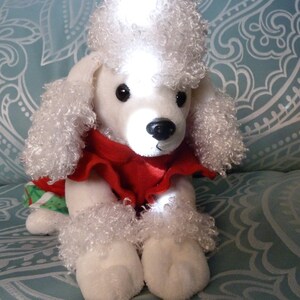 Puppy Clothes, Puppy Dress In Bright Red and Present Motif embellished with a cute Olive Green Bow just in time for Summer.
