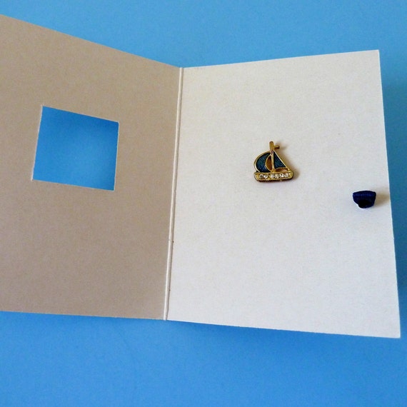Pin, Lapel Pin, Brooch depicting a tiny sail boat… - image 8
