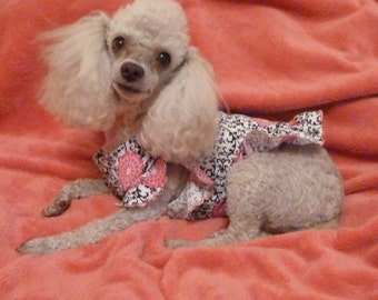 Hot Pink Puppy Dress: Small Dog Clothes with Satin Ribbon