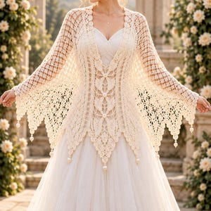 Crochet Bridal Shawl Pattern – Cathedral Wings Lace Wedding Wrap