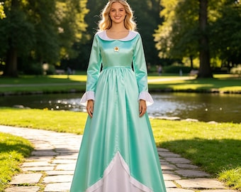 Princess Rosalina Blue Dress Costume with Crown for Women Cosplay Event