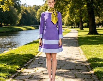 Daphne Blake Inspired Purple Dress Costume Set for Women with Scarf Headband and Stockings