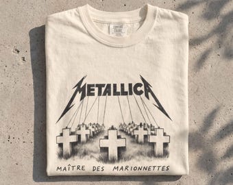 Camiseta com estampa de cruzes do Metallica | Camiseta com logo da banda | Camiseta de rock