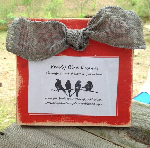 Items similar to Wood Plexiglass Frame with Wired Burlap Bow on Etsy