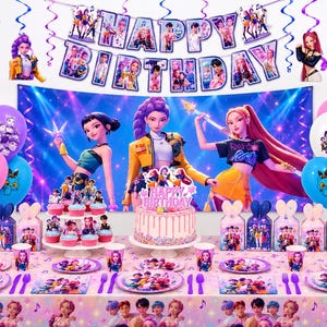 K-Pop Hunters Complete All In One- Party Tableware & Decor and Banner Backdrop