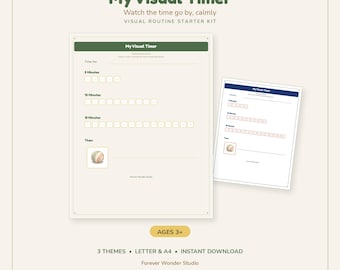 Visual Timer Printable | Countdown Timer for Autism ADHD Kids | Time Management Tool | Instant Download
