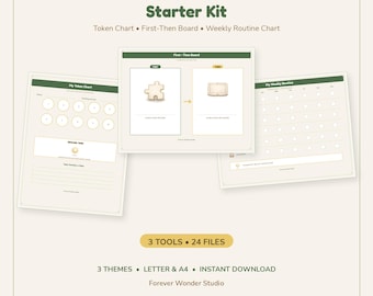 Visual Routine Starter Kit | Token Chart First Then Board Weekly Routine | Autism ADHD Visual Supports Bundle