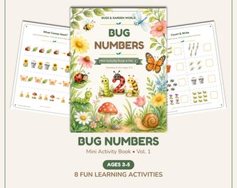 Bug Numbers Mini Activity Book | Printable Number Activities for Preschool | Numbers 0-10 | Ages 3-5