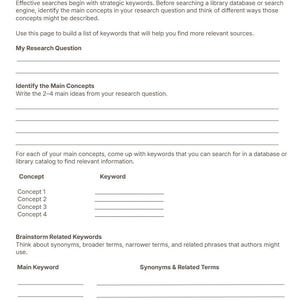 Keyword Planning and Search Strategy Worksheet Bundle